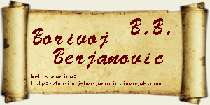 Borivoj Berjanović vizit kartica